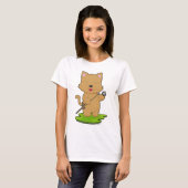 猫のビリヤード キュー スポーツ Tシャツ (正面フル)
