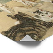 猫のビーチヴィンテージ ポスター (角)