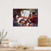 猫のピアノヴィンテージアンティークポスター ポスター (キッチン)