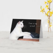 猫のピアノ発表会 カード (黄色い花)