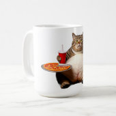 猫のピザマグカップ 喫茶ギフト コーヒーマグカップ (正面左)