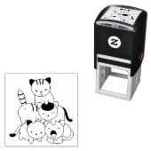 猫のピラミッド|猫の集まり セルフインキングスタンプ (インサイチュ)