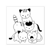 猫のピラミッド|猫の集まり セルフインキングスタンプ (デザイン)