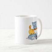 猫のピラミッド - 猫の集団 コーヒーマグカップ (正面右)