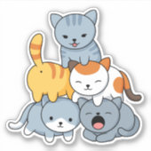 猫のピラミッド - 猫の集団 シール (正面)