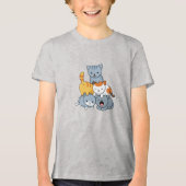 猫のピラミッド - 猫の集団 トライブレンドTシャツ (正面)