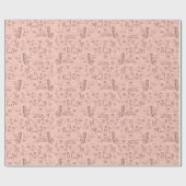 猫のピンクの包装紙のスケッチ ラッピングペーパー (フラット)