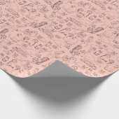 猫のピンクの包装紙のスケッチ ラッピングペーパー (角)