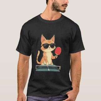 猫のピンポン Tシャツ