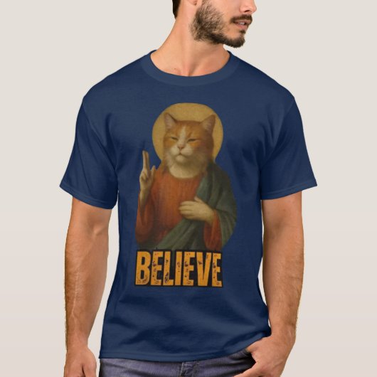猫のピースサイン Tシャツ (正面)