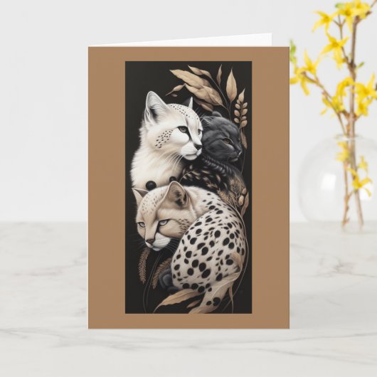 猫のフィネス#1 カード (黄色い花)