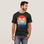 猫のフェイスマスク やだわ 人々 ヴィンテージ Tシャツ (正面フル)