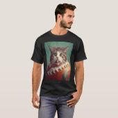 猫のフットボールドーナツ Tシャツ (正面フル)
