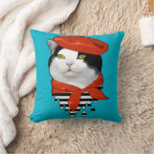 猫のフランス人 クッション (ブランケット)