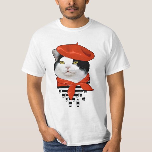 猫のフランス人 Tシャツ (正面)