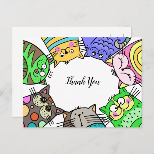 猫のフレームを愛してくれてありがとう ポストカード (正面/裏面)