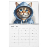 猫のフード付2026年カレンダー12ヶ月 カレンダー (3月 2027)