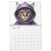 猫のフード付2026年カレンダー12ヶ月 カレンダー (1月 2027)