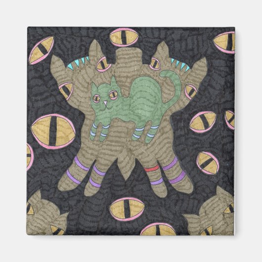 猫のブアターフライ マグネット (正面)