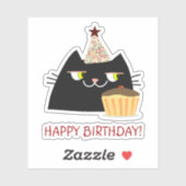 猫のブラックユーモアお誕生日おめでとう シール (シート)