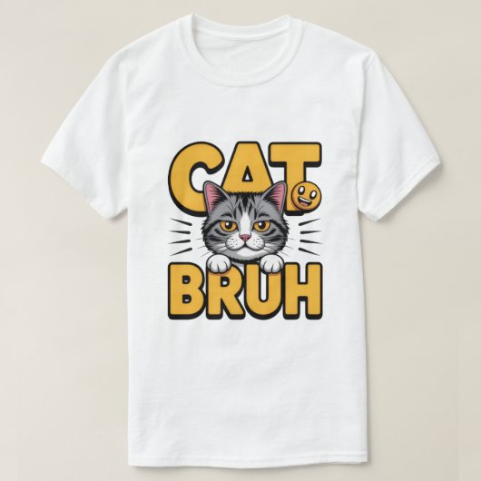 猫のブリュッ Meme Tシャツ (デザイン正面)