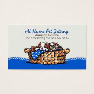 猫のブルーベリーとのペット付き添いビジネスCKCS 名刺