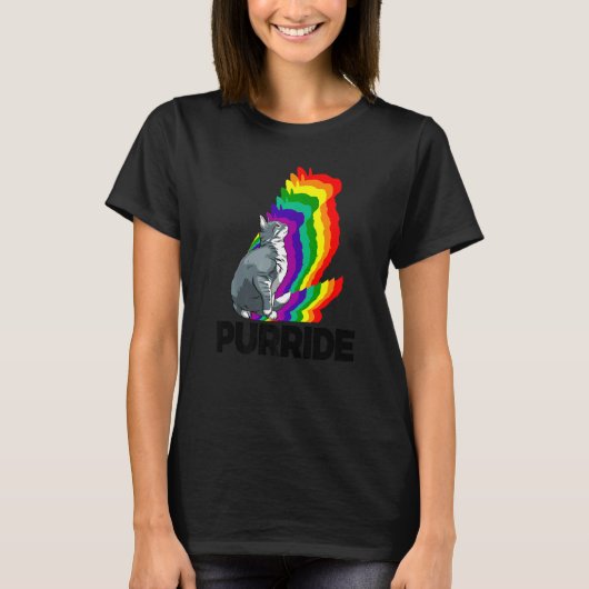 猫のプライド 猫の虹色 猫 子猫 Tシャツ (正面)
