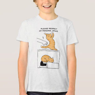 猫のプライベートスペース 尊重してください イントロバートコミック トライブレンドTシャツ
