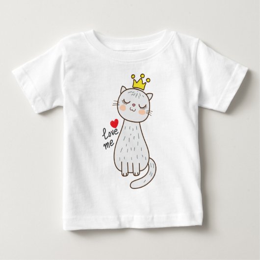 猫のプリンセスベイビー ベビーTシャツ (正面)