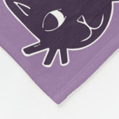 猫のプリントの紫色のフリースブランケット フリースブランケット (角)