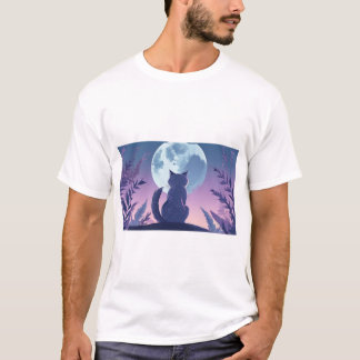猫のプリント Tシャツ