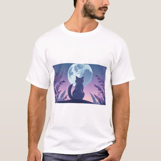 猫のプリント Tシャツ (正面)