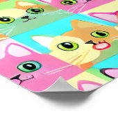 猫のプレゼント | かわいいねこ柄 ポスター (角)