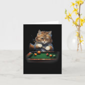 猫のプ遊ールのビリヤードクール猫おもしろいたち カード (黄色い花)