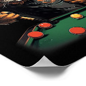 猫のプ遊ールのビリヤードクール猫おもしろいたち ポスター (角)