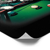 猫のプ遊ールのビリヤードクール猫おもしろいたち ポスター (角)