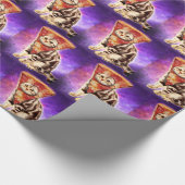 猫のヘッドピザ ラッピングペーパー (角)