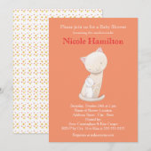 猫のベイビーシャワー招待状　ママ猫の招待状 招待状 (正面/裏面)