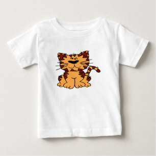 猫のベビーの漫画のティー ベビーTシャツ