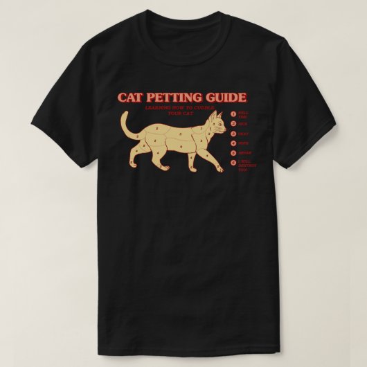 猫のペッティングガイド Tシャツ (デザイン正面)