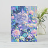 猫のペットロスお悔やみカード 招待状 (スタンド正面)