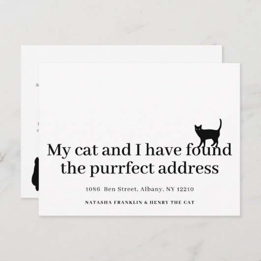 猫のペット 新しい住所に移動しました 現代風 案内ポストカード (正面/裏面)