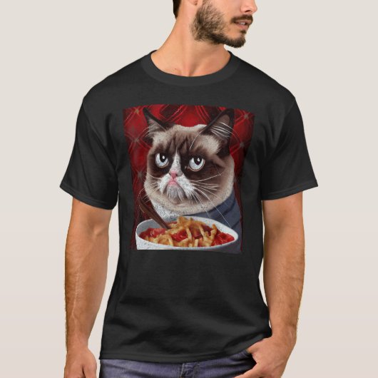 猫のホッケーマックアンドチーズ Tシャツ (正面)
