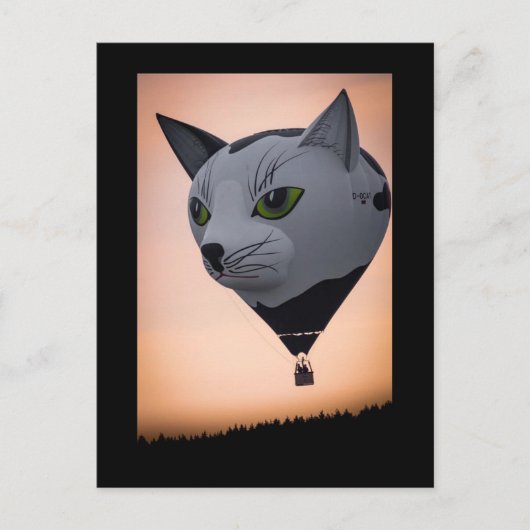猫のホットエアバルーン ポストカード (正面)