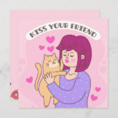 猫のホリデーカードで生活する シーズンカード (正面/裏面)