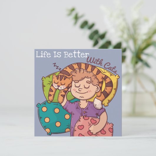 猫のホリデーカードで生活する シーズンカード (スタンド正面)