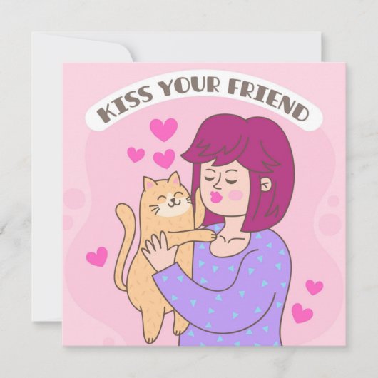 猫のホリデーカードで生活する シーズンカード (正面)