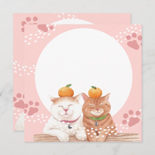 猫のホリデーカード シーズンカード (正面/裏面)