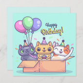 猫のホリデーカード シーズンカード (正面/裏面)