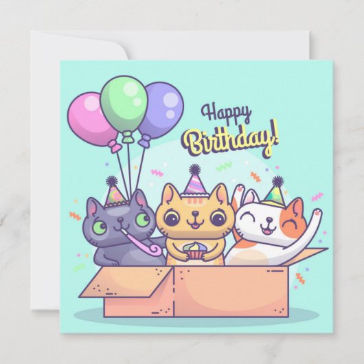 猫のホリデーカード シーズンカード (正面)